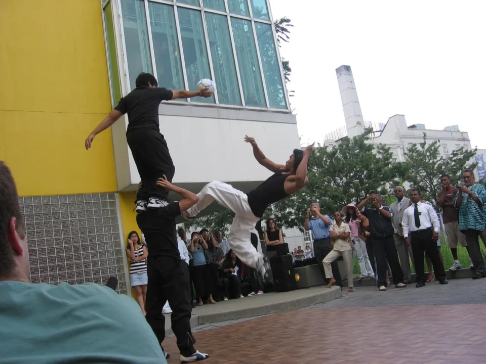 โทนี่จาสาธิตศิลปะการต่อสู้ที่ Museum of the Moving Image ในนิวยอร์ก · 2006